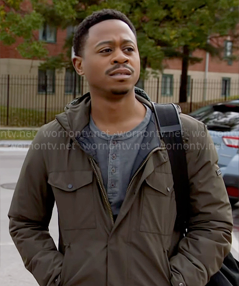 Ritter's green jacket on Chicago Fire