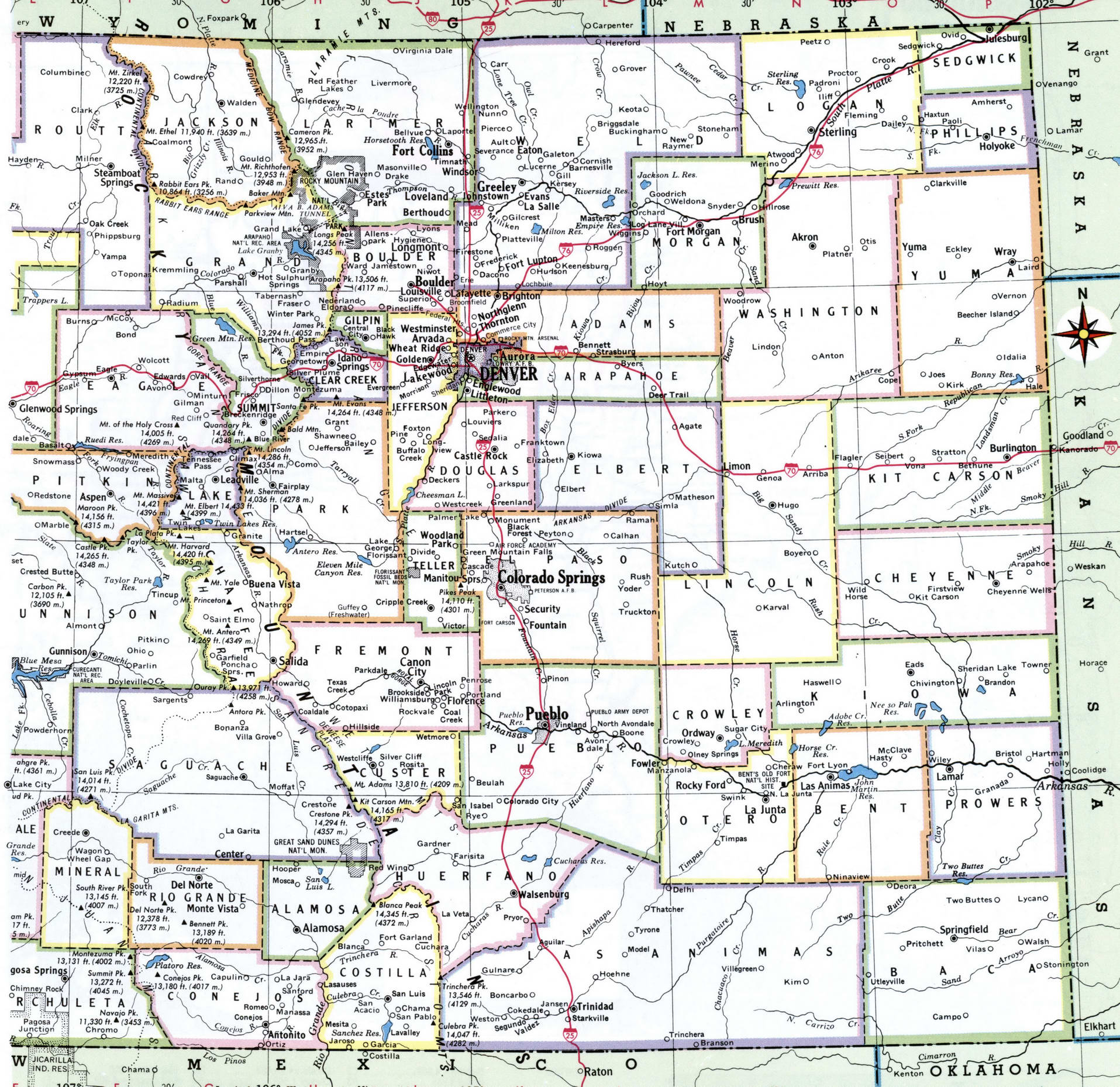 Colorado County Map With Cities - United States Map