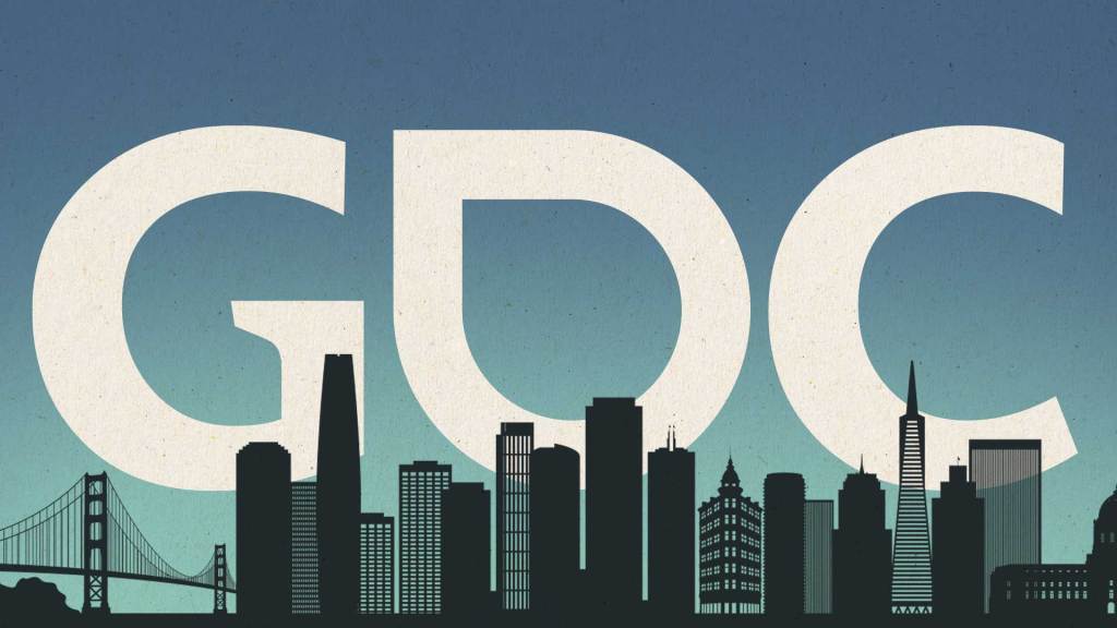 GDC logo looming over the San Francisco skyline