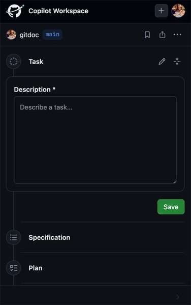 Creating a new task within the GitHub Copilot Workspace mobile web experience. Image credit: GitHub