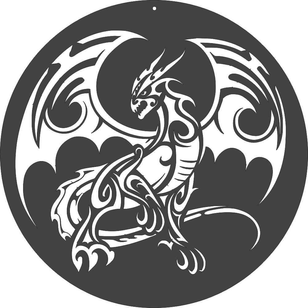 Tribal Dragon Silhouette