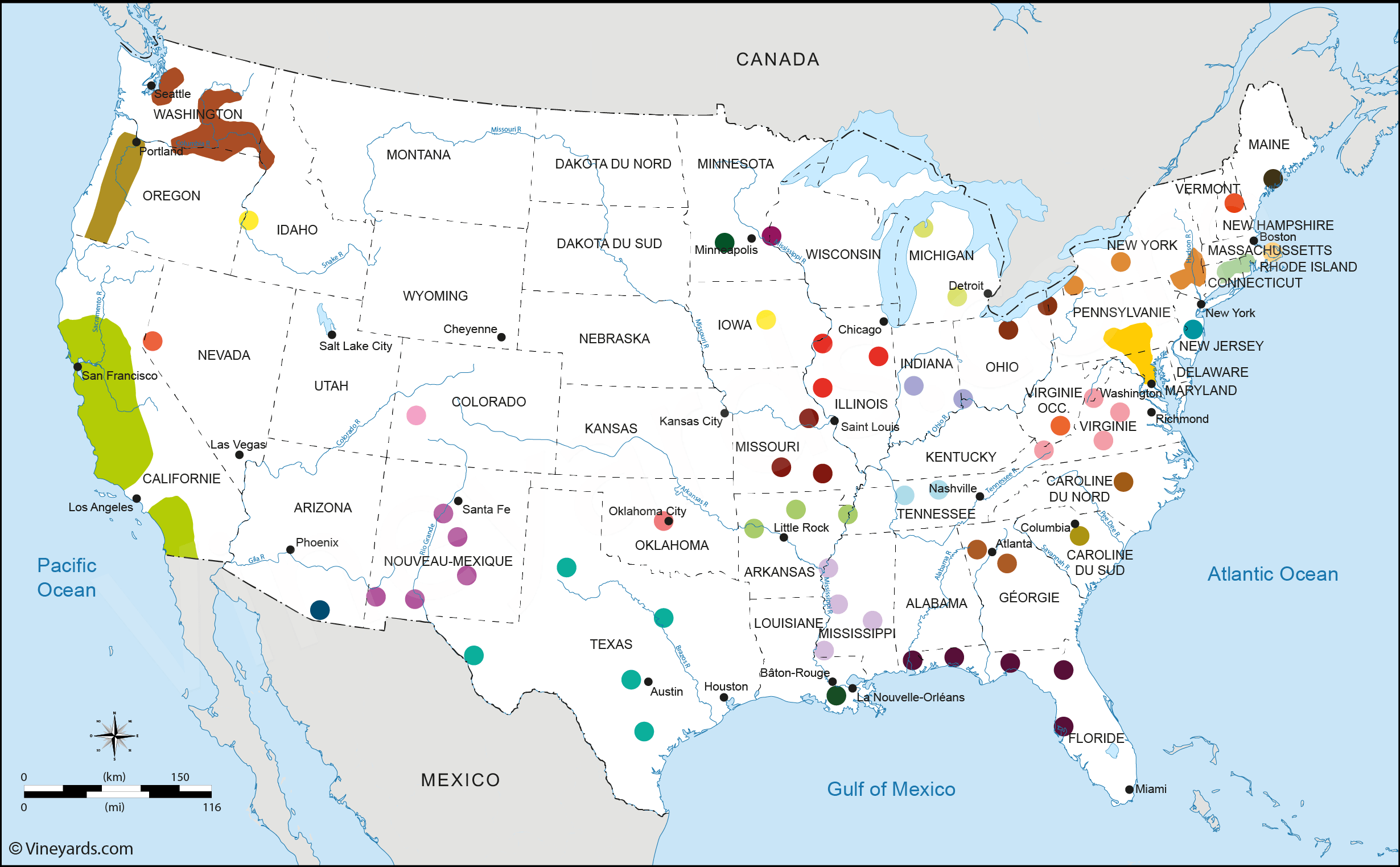 Wine Regions Of Usa Map United States Map | Images and Photos finder