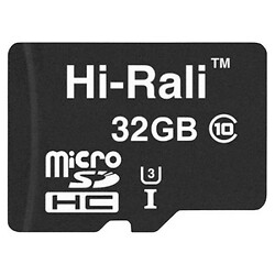 Карта памяти Hi-Rali MicroSDXC UHS-3, 32 Гб., Черный