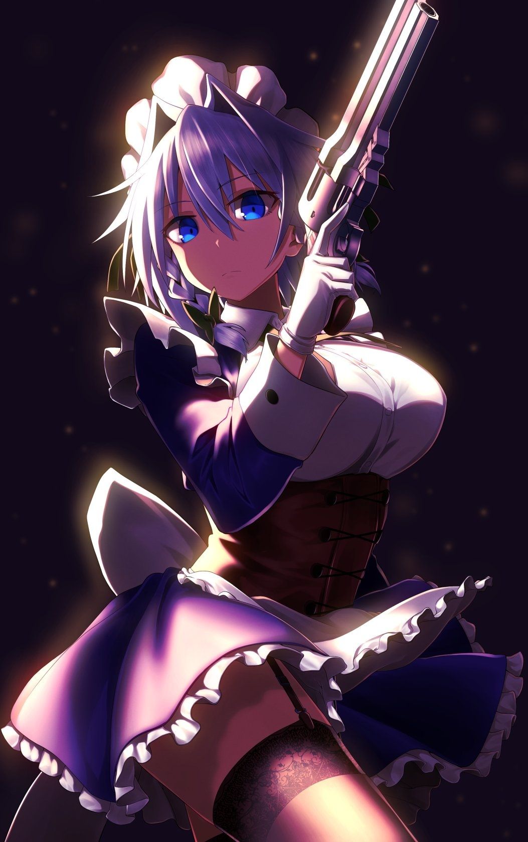 Maid Sakuya Izayoi with a gun: anime art [Artist: Greenkohgen] - Touhou ...