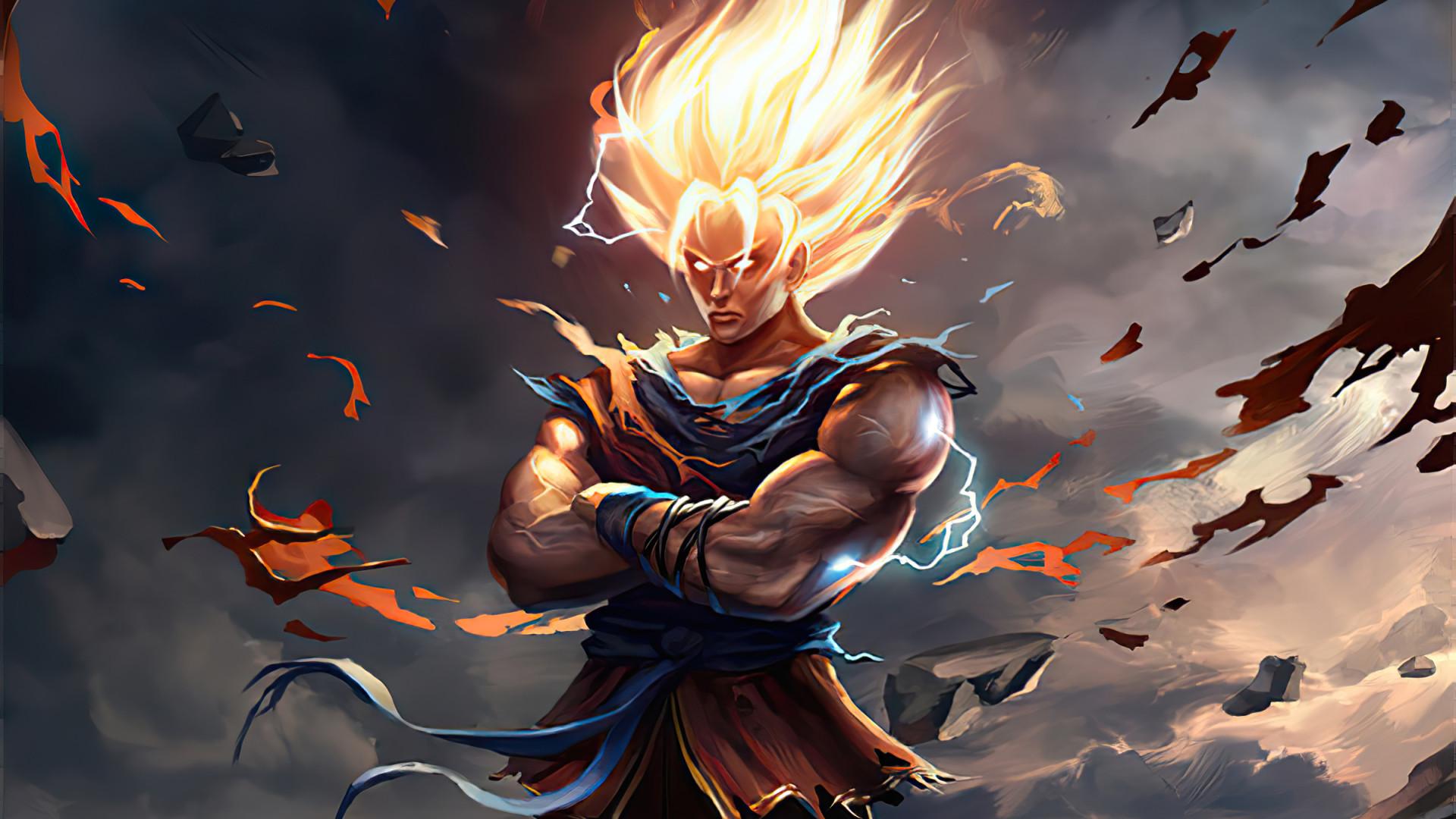 HD wallpaper Ultra Instinct Goku Artistic Anime illuminated closeup  blue  Wallpaper Flare