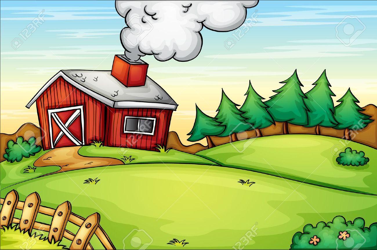 Cartoon Farm House Images ~ Farm Illustration Airship House Vector ...