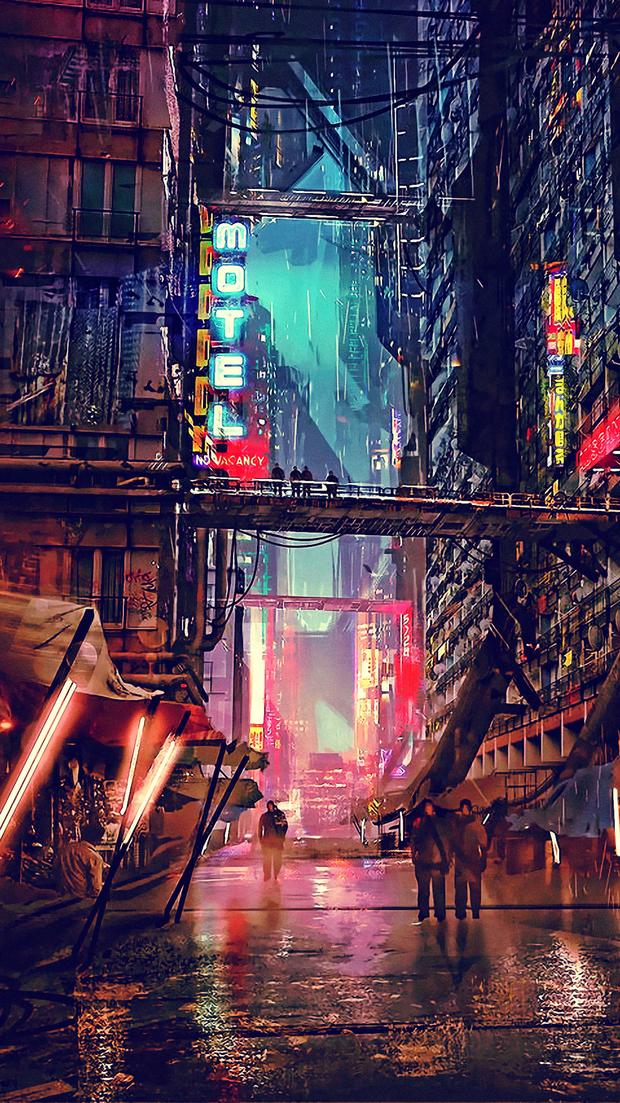 Anime Cityscape ~ Cyberpunk Hd Phone Wallpapers | Bochicwasure