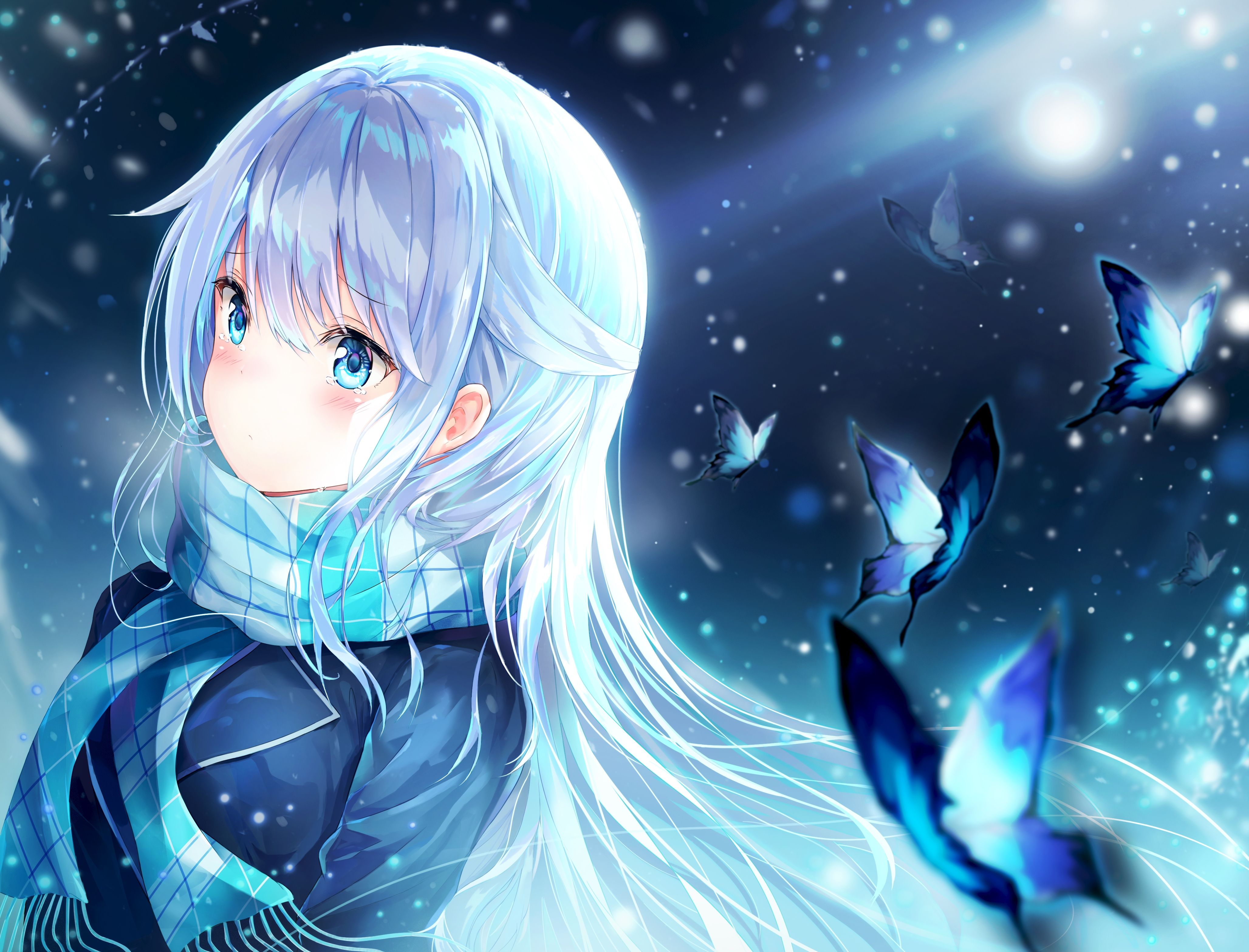 Wallpaper Face White Model Long Hair Anime Girls Blue Eyes | My XXX Hot ...