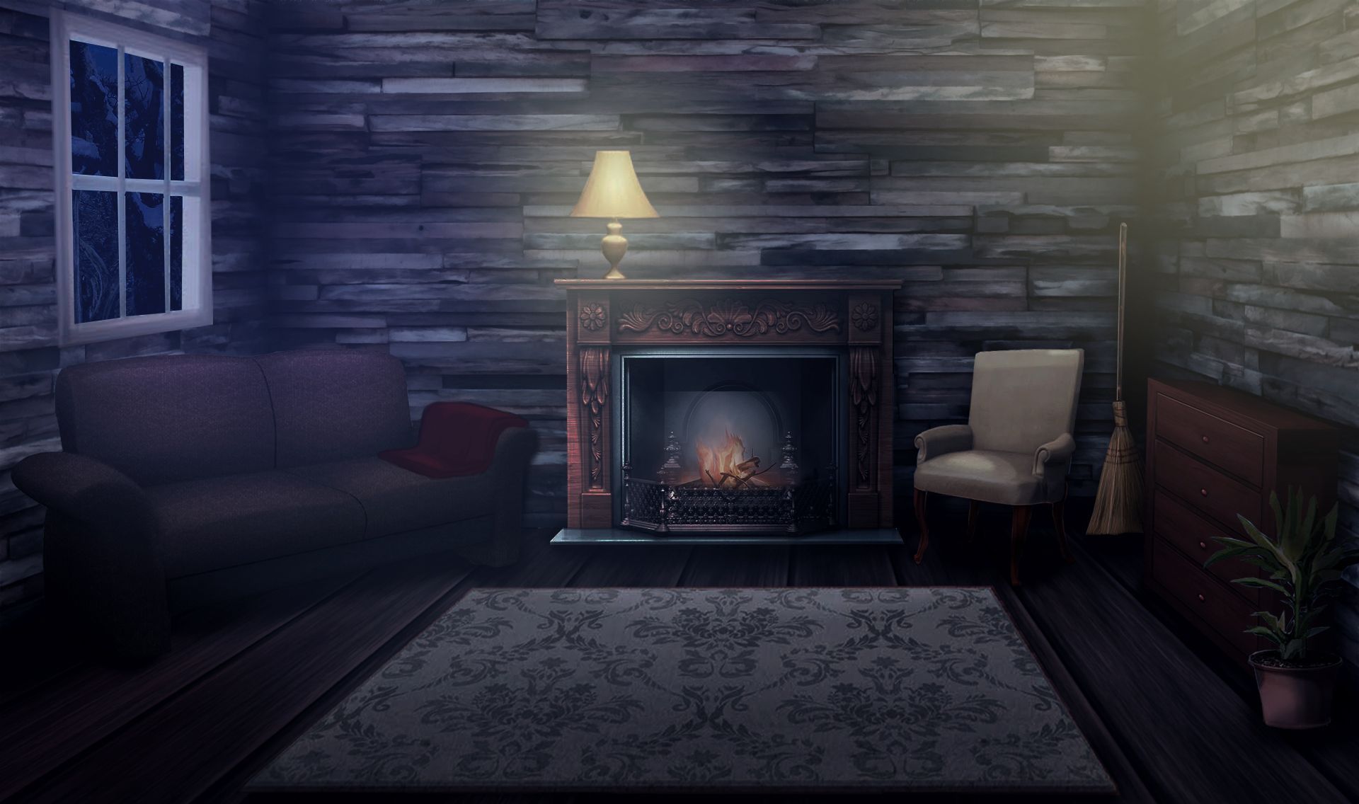 Featured image of post Anime Living Room With Tv Night This living room features a television mounted on the wooden inset fixed to the stone accent wall with a fireplace at the bottom