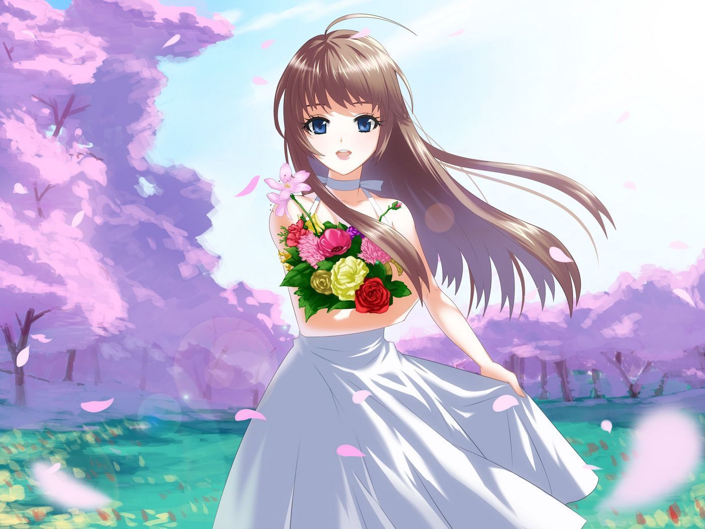 Animated Girl With Flower