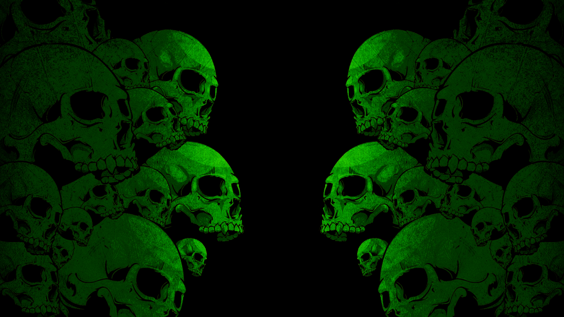 Green Flaming Skull Wallpaper