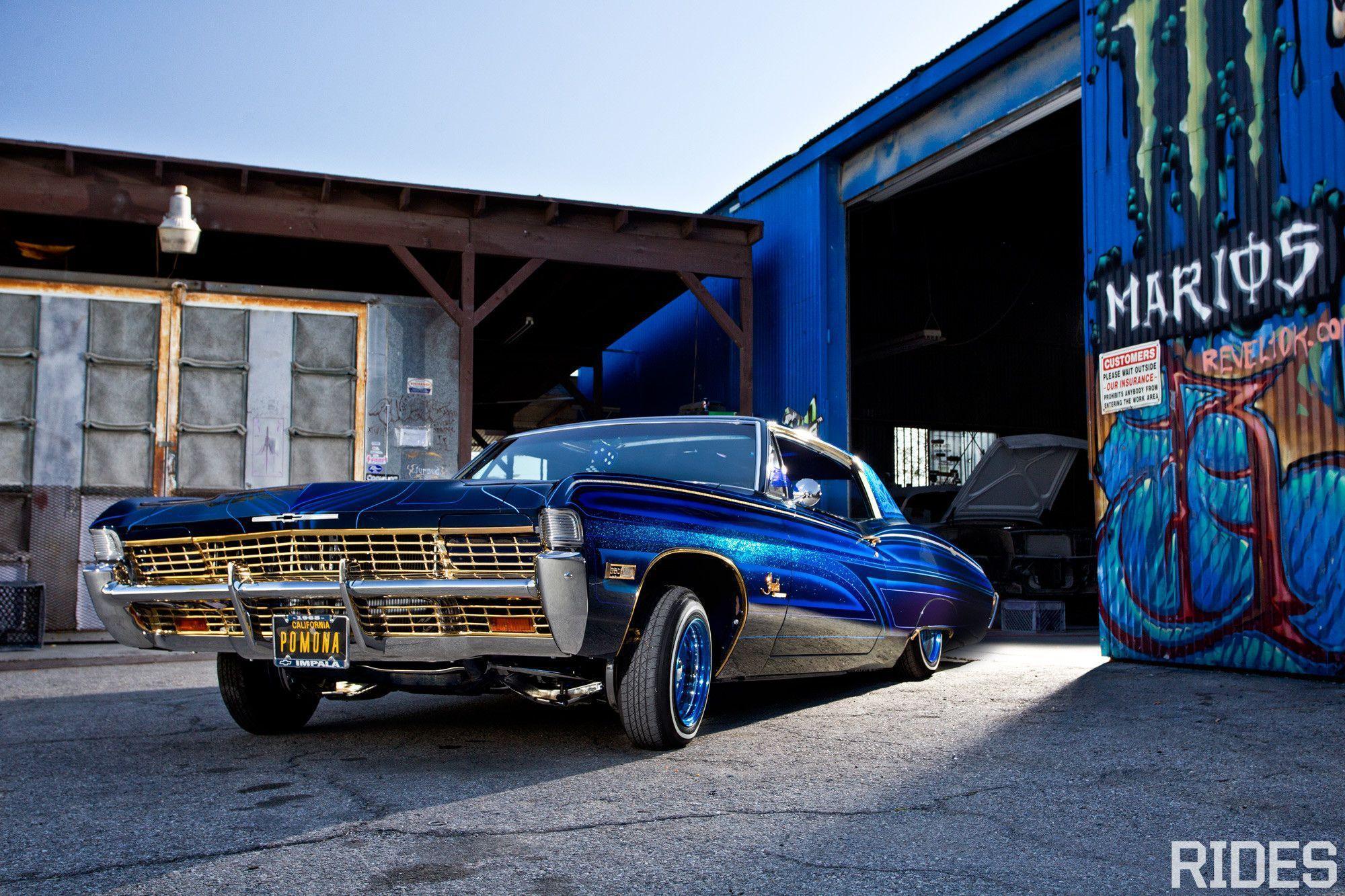 Blue Lowrider Cars