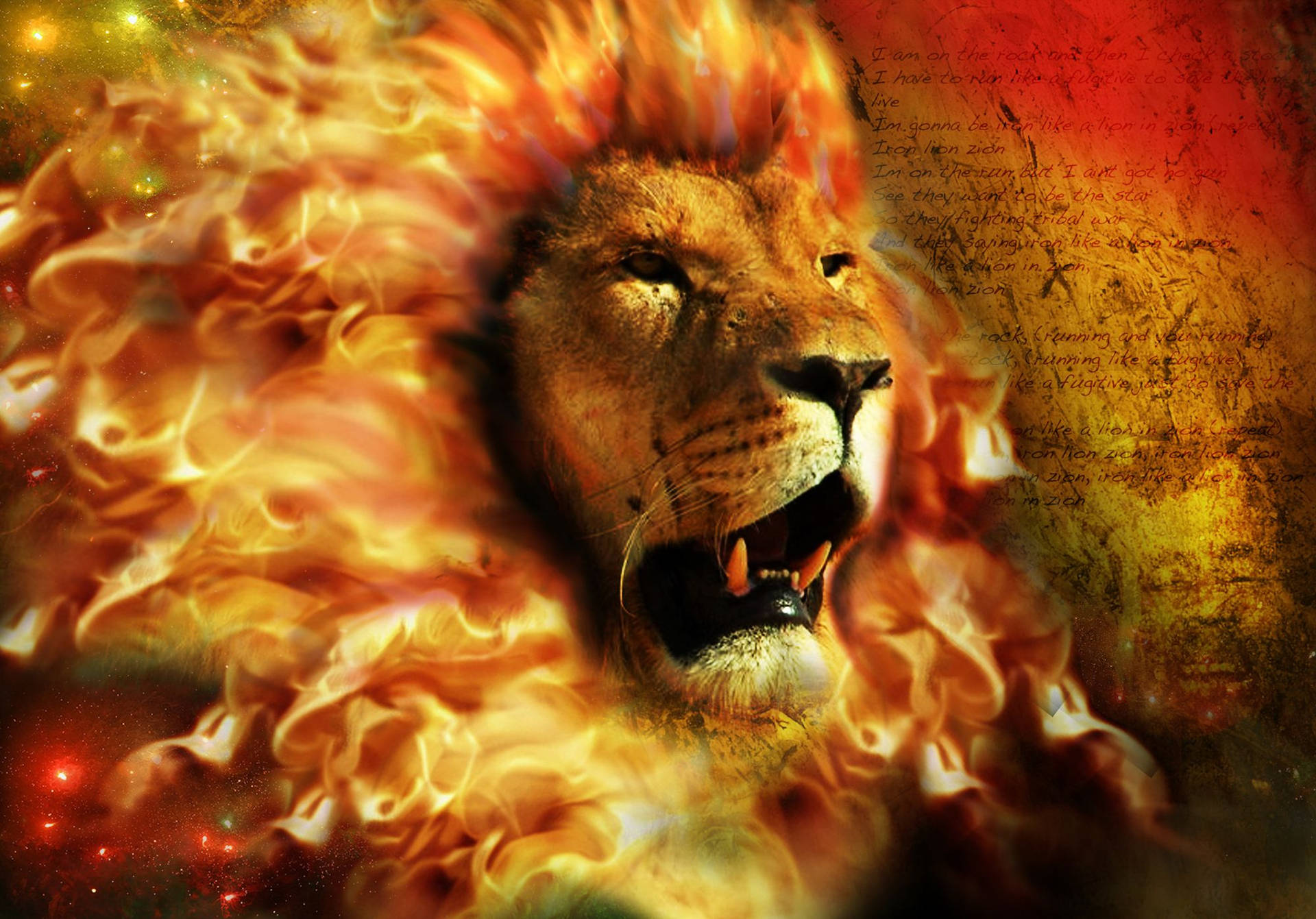 Fire Lion Wallpaper