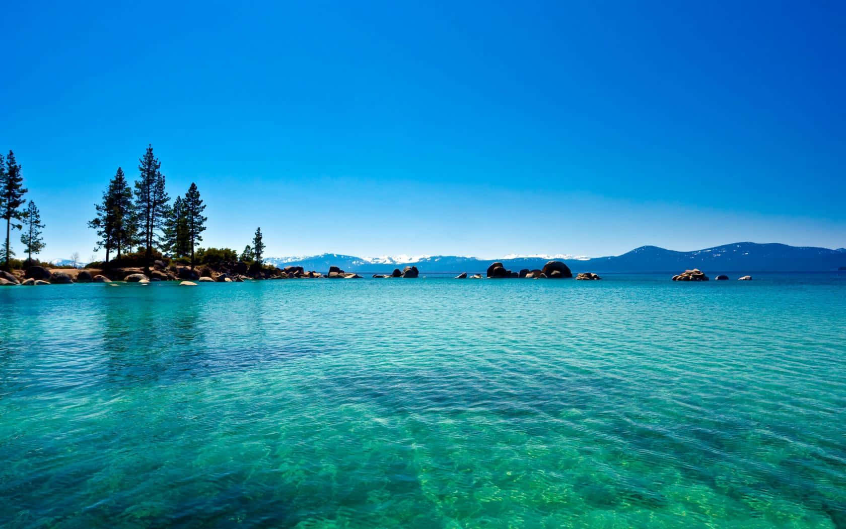 Clear Sky And Calm Sea Background