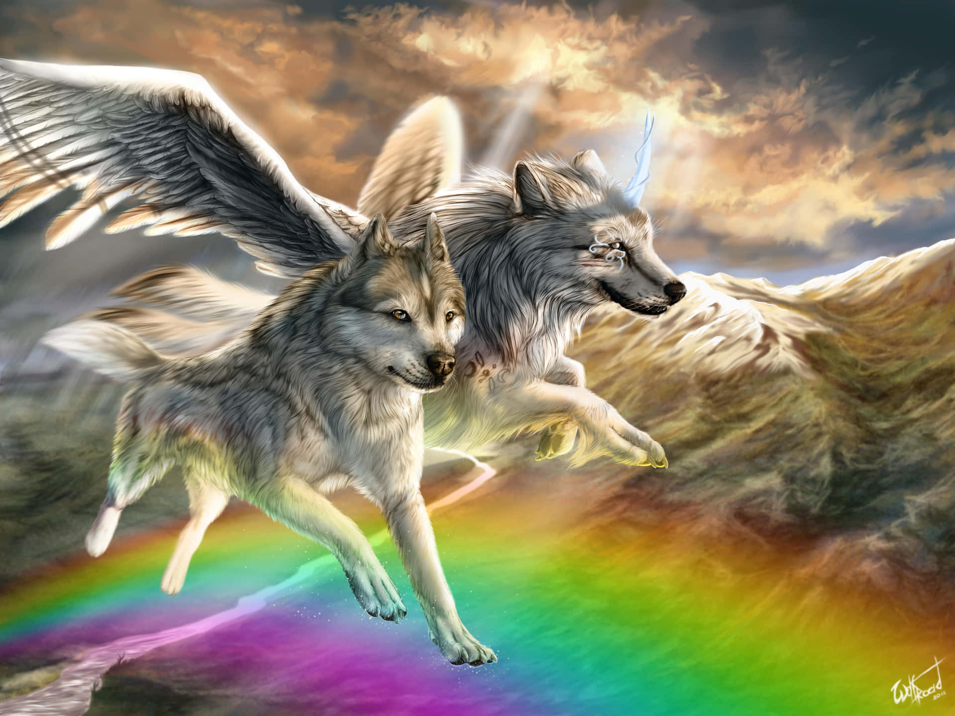 Anime Winged Wolf Wallpaper