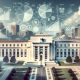 Federal Reserve Building with crypto elements