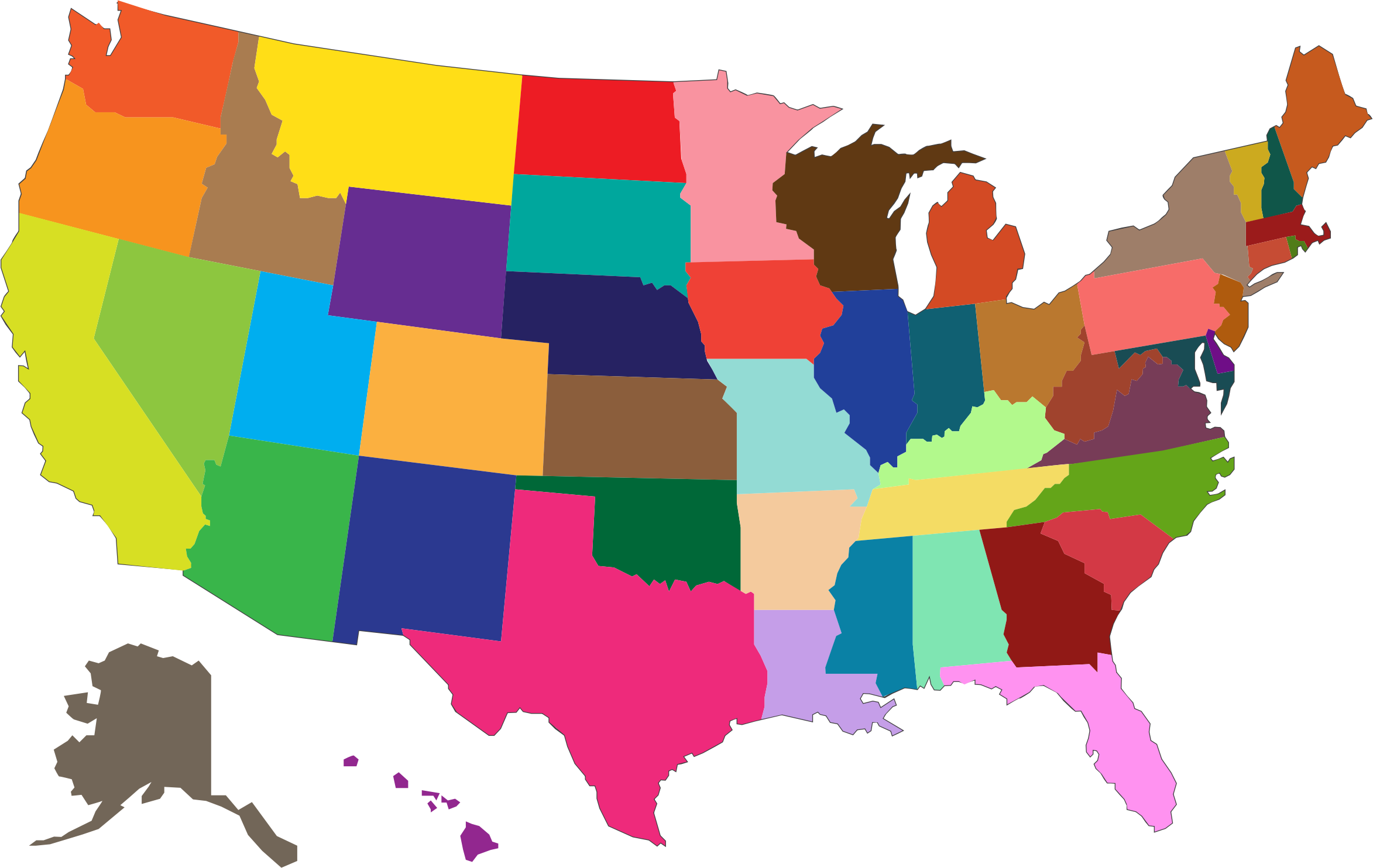 Editable USA Map Clip Art