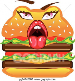 Vector Art - Cartoon double cheeseburger . Clipart Drawing ...