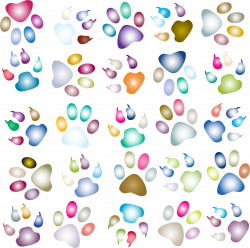 Clipart - Colorful Paw Prints Pattern Background Reinvigorated 3 No ...