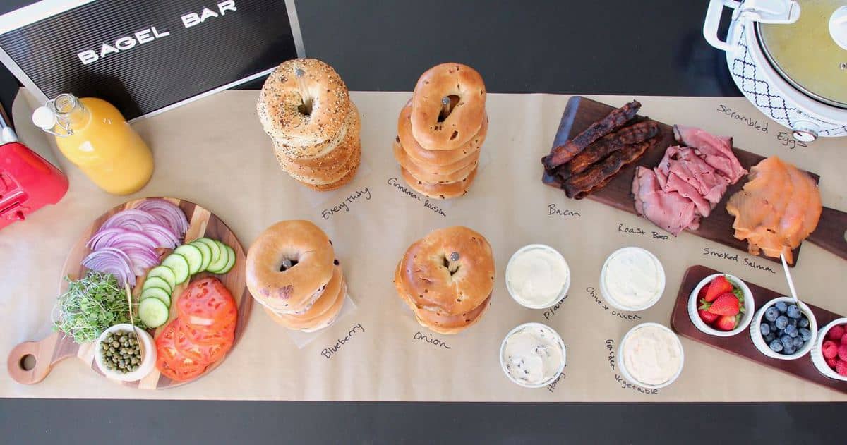 Bagel bar setup