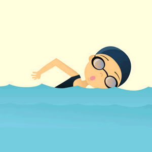 Girl swimming clipart