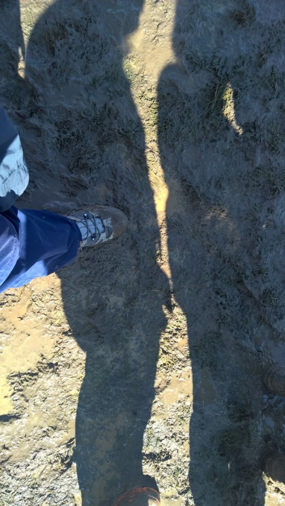 My muddy boot, but is that the shadow of a naked man?