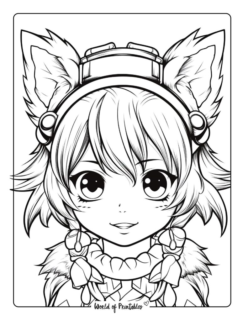 Anime Coloring Pages For Kids  Adults  World of Printables