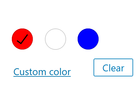 A screenshot of the WordPress Gutenberg component "ColorPalette".