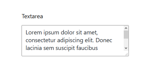 A screenshot of the WordPress Gutenberg component "TextareaControl".