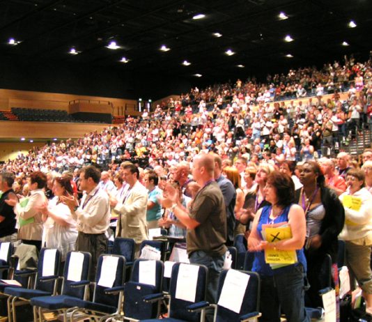 UNISON delegates yesterday in a standing ovation to Thabitha Khumalo, Zimbabwe fraternal delegate