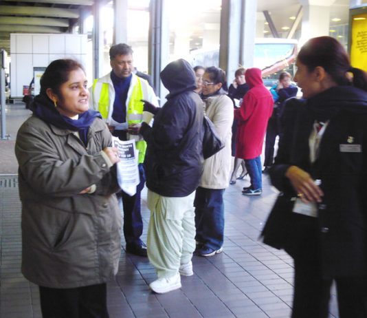 Gate Gourmet locked-out workers campaigning for support for their six month battle for reinstatement