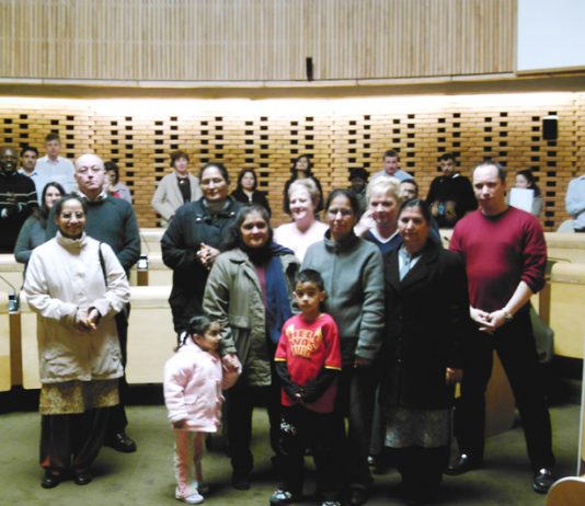 A delegation of Gate Gourmet locked-out workers are welcomed at the Hounslow UNISON AGM