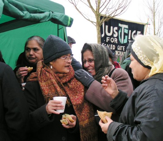 The Gate Gourmet locked-out workers made lots of food and were in high spirits on the picket line