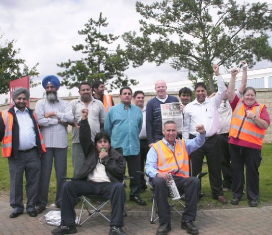 International Sorting office strikers at Langley near Heathrow on 27th July