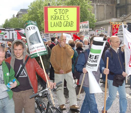 Demonstrator with a clear message marching in London last May