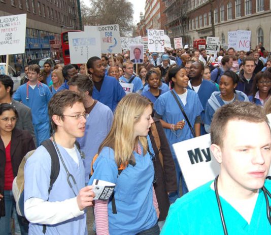 12,000 angry Junior Doctors demonstrated last March against the government’s imposed Modernising Medical Careers ‘reforms’ which have left thousands without jobs