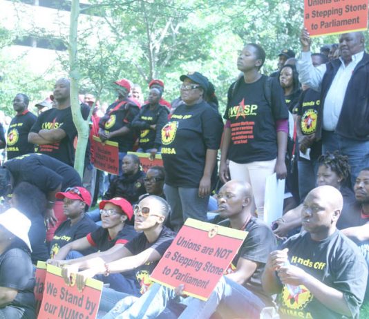 Young NUMSA members lobby COSATU with a clear message