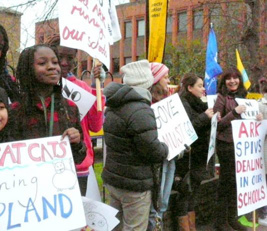 Copland School in Wembley, London – parents, teachers and pupils are determined not to be forced into an academy