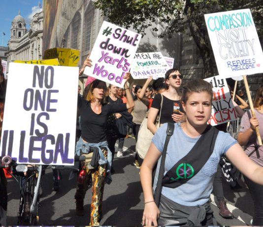 ‘Refugees Welcome’ marchers with a clear message