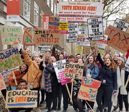 Students demonstrate last year against tuition fees