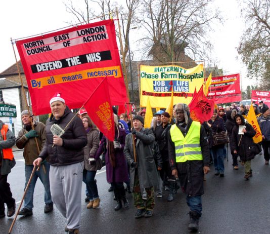 March against the closure of Chase Farm Hospital in Barnett