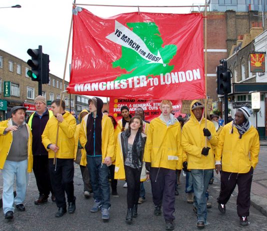 Young Socialists in London last November at the end of their three week march for jobs and Free State Education