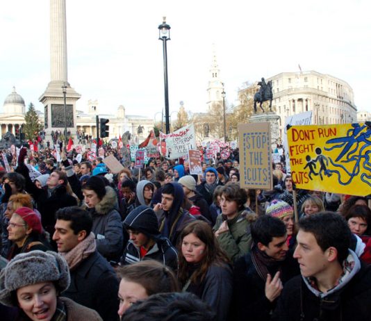 Masses of students marching on parliament last December were joined by trade unionists who backed their fight against tuition fees. Now the government is planning a showdown with the trade unions in the summer