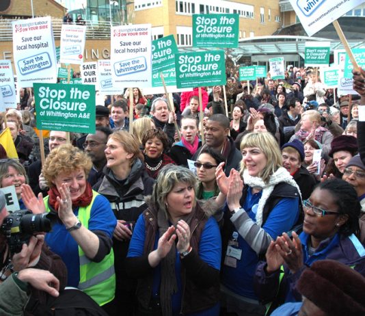 Thousands of workers rallied last year outside Whittington Hospital in north London to stop it from closing. Now the government is threatening to close NHS hospitals up and down the country