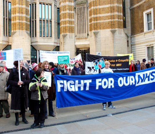 A 200-strong crowd waited outside Richmond House to greet the ‘Bevan’s Run’ consultants