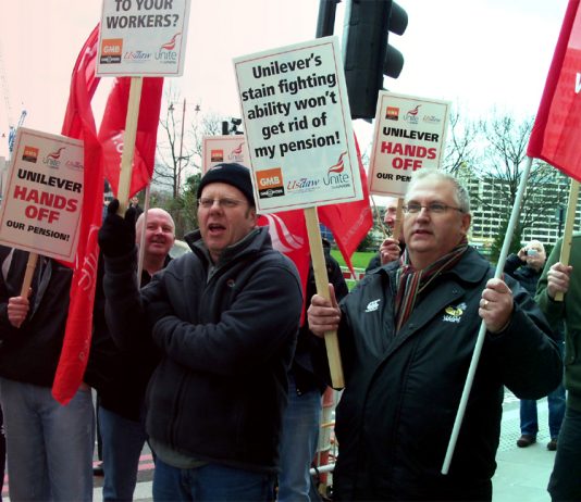 Unilever workers descended on the company’s headquarters from all over the UK