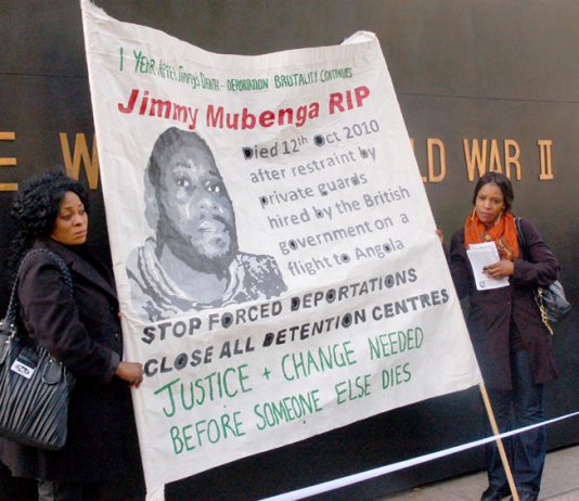 Grieving family hold banner on the United Families march last year