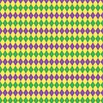 Printed Pattern Vinyl - Glossy - Mardi Gras Argyle 12" x 12" Sheet