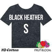 Fruit of the Loom HD Cotton T-shirt - Black Heather - Small