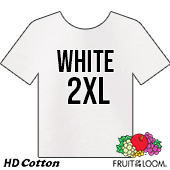 Fruit of the Loom HD Cotton T-shirt - White - 2XL